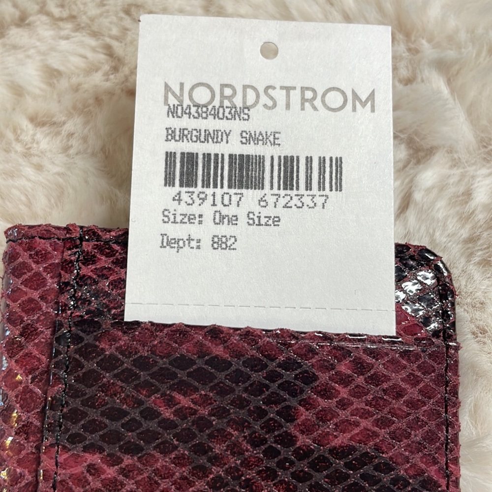 Nordstrom Burgundy Python Snakeskin Wallet - Picture 6 of 9